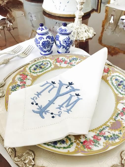 Veranda Magazine - Embroidered napkins